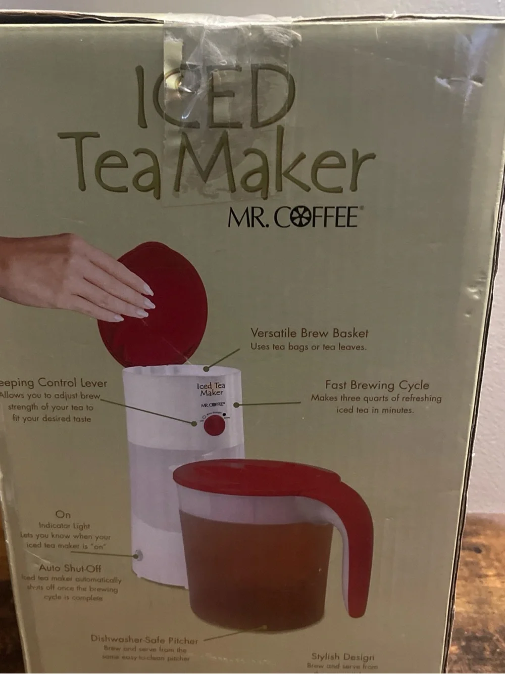 Mr. Coffee Iced Tea Maker - White with Red Accents